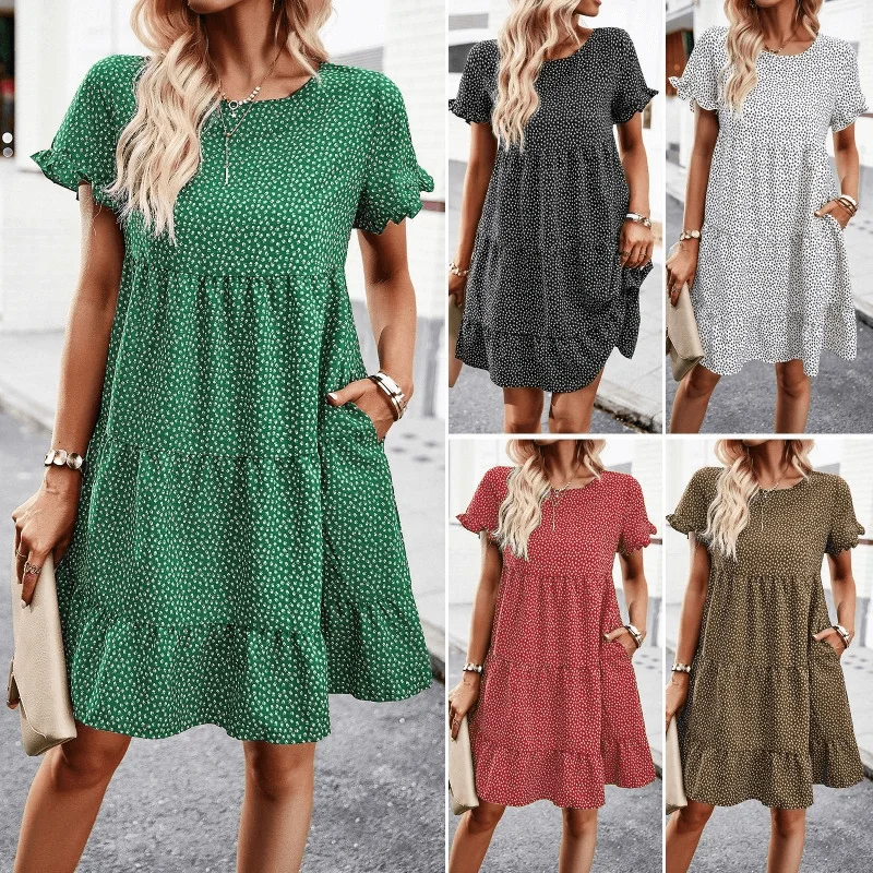 Online Exclusive Meadow Breeze Casual Vacation Printed Dress