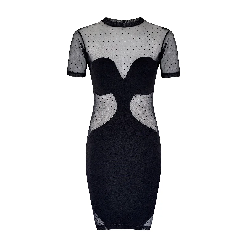 Big Discounts 1990s Documented Liza Bruce Mesh Cut Out Dress