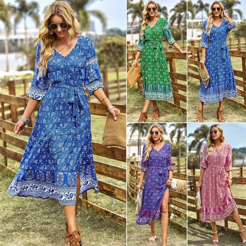 Epic Deals Summer Bohemian Leisure Resort Wear Lower Midi Dress