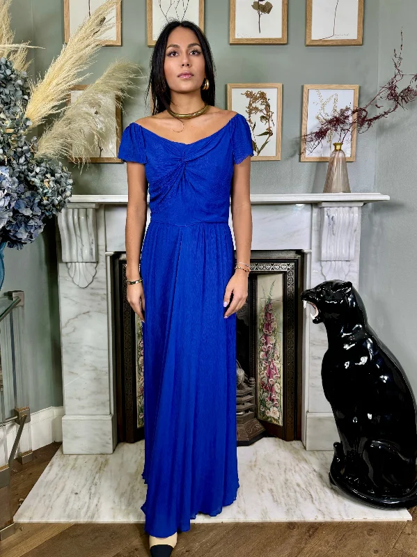 Unbeatable Prices Effie, cobalt blue 40s chiffon dress