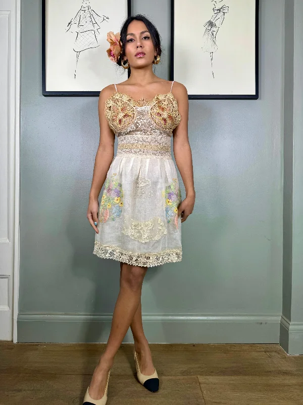 Massive Deals Jonas, reworked 20s organza and crochet dress