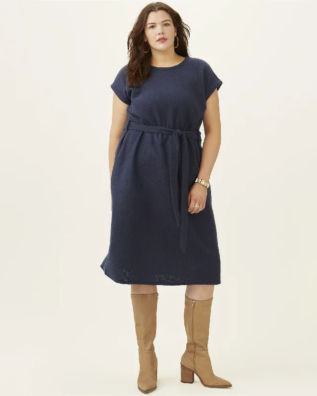 Extra Savings Raymona Belted Short Sleeve Dress | Navy
