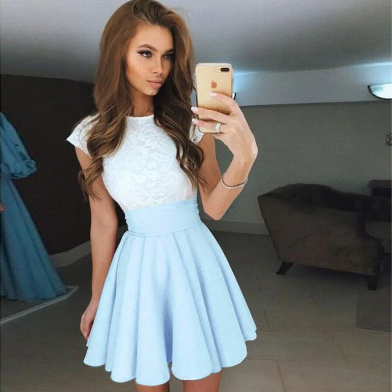 Can't Be Beat Women's Flare Belt Short Sleeve Dress