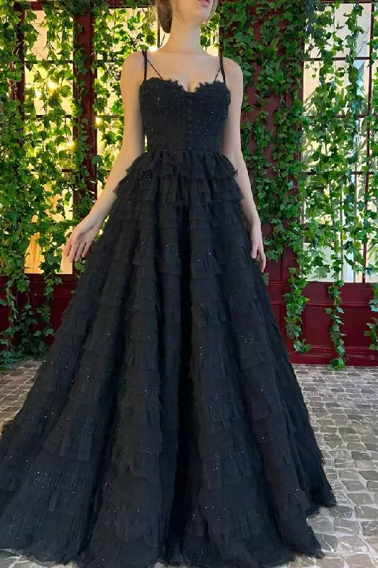 Limited Time Discount Black A-Line Sweetheart Layered Tulle Empire-Waist Sleeveless Prom Dress Limited Time Discount Black A-Line Sweetheart Layered Tulle Empire-Waist Sleeveless Prom Dress