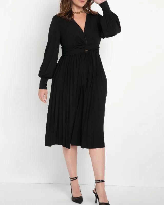 Huge Discounts Mina Knot Front Dress | Black