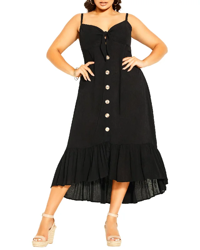 Super Savings Haisley Tie Front Maxi Dress | Black