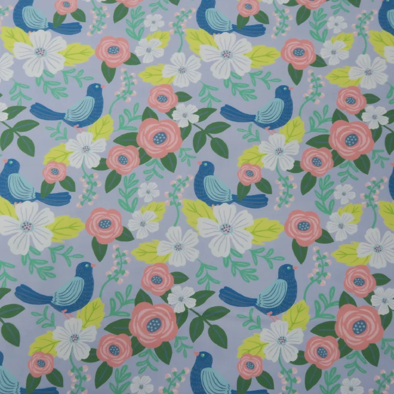 Inventory Reduction Lavender Bird Floral Secret Garden Printed Cotton