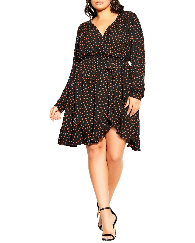 Exclusive Preview Amber Spot Dress | Black / Orange