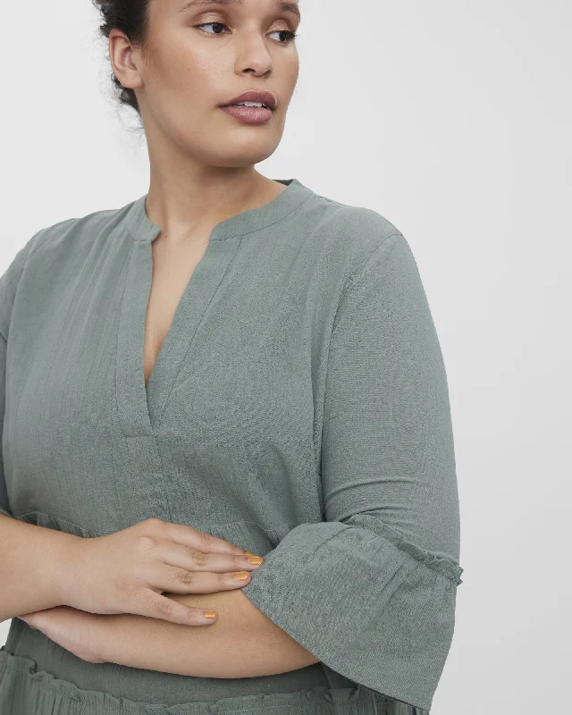 Super Bargain Heli Woven Dress | Sage Green