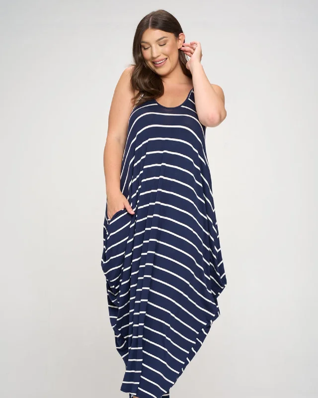 Exclusive Savings Sarah Striped Maxi Dress | Navy/Ivory