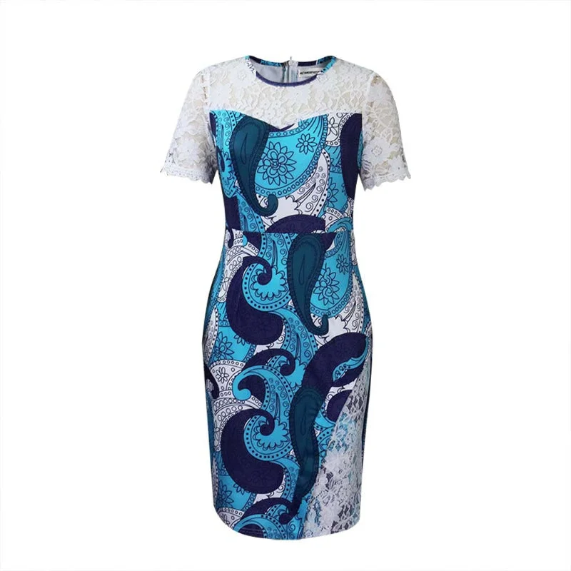 Limited Time Discount Lace Patchwork Floral Hollow Pencil Dress