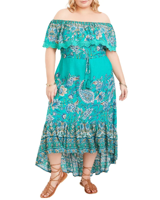 Grand Opening Sale Miley Hi-Lo Maxi Dress | Turquoise / Dusty Blue