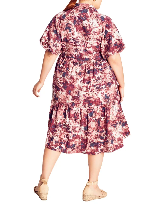 Massive Deals Azaria Puff Sleeve Shirt Dress | Mauve / Pink