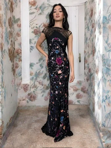 Take Advantage Hanna, reworked floral silk embroidered dress