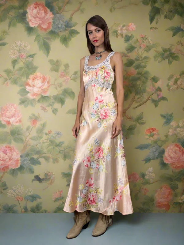 Savings Bonanza Morgana, 30s floral silk dress