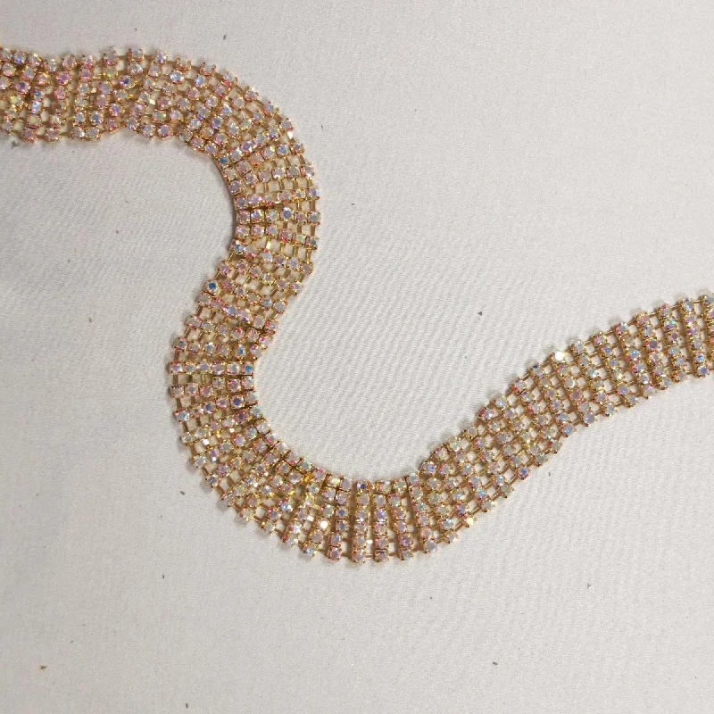 Factory Direct Sale Crystal Trim AB Rhinestone 6 Row