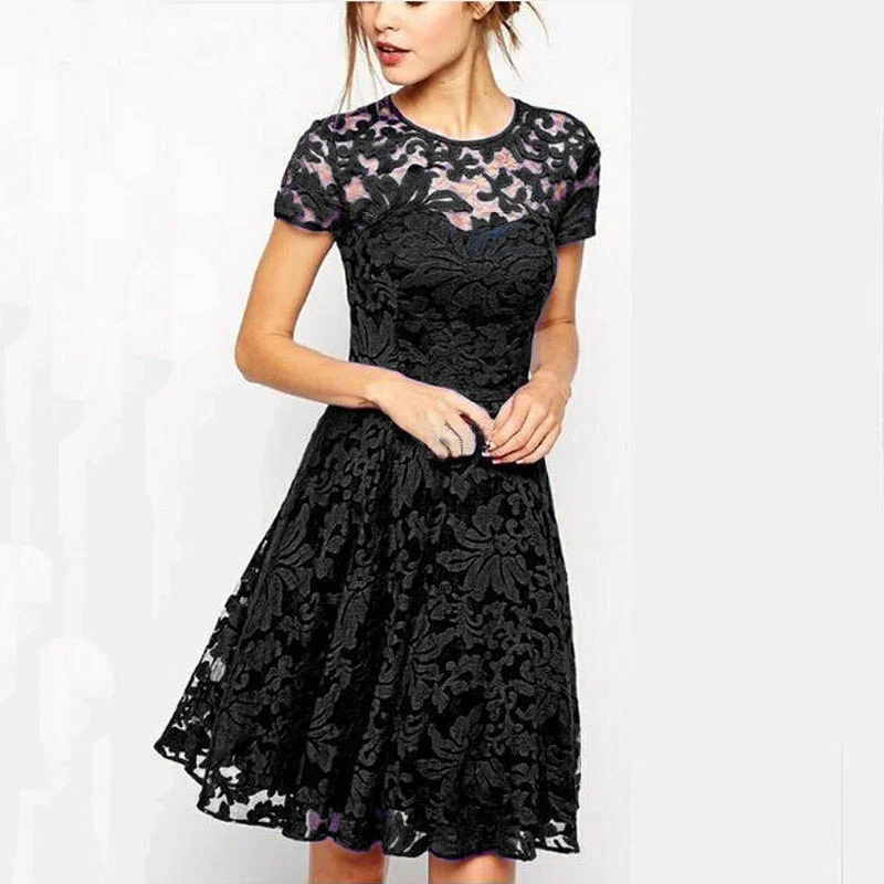 Price Break Women's Summer Lace Slim A-Line Dress