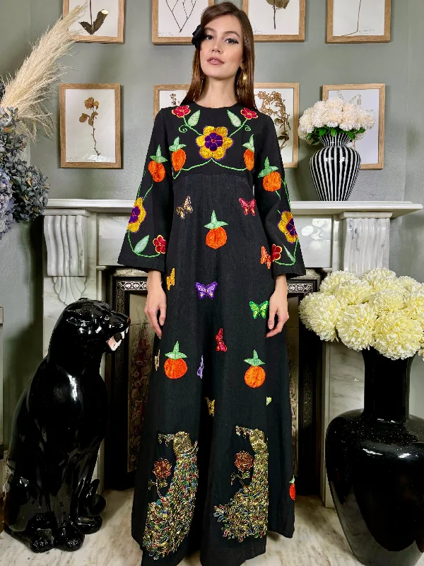 Don't Miss Bella, bohemian 70s embroidered cotton dress
