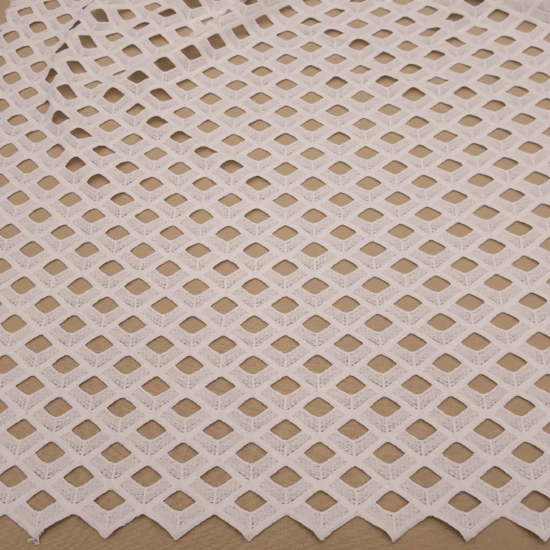 Deal Zone Ivory Lattice Corded Guipure Lace