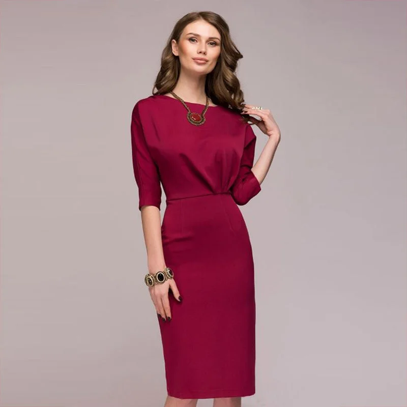 Unmissable Offer Women's Summer Dress | Half Sleeve Office Bodycon Dress