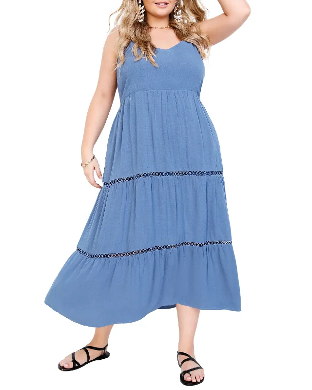 Factory Direct Sale Kadence Tiered Dress | Azure Blue