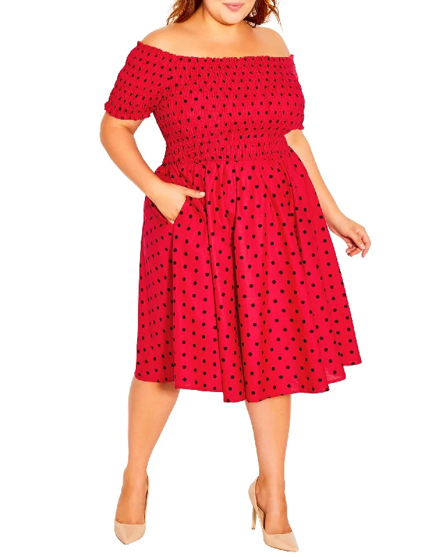 Extra Discounts Cherie Polka Dot Pin Up Dress | Red / Black