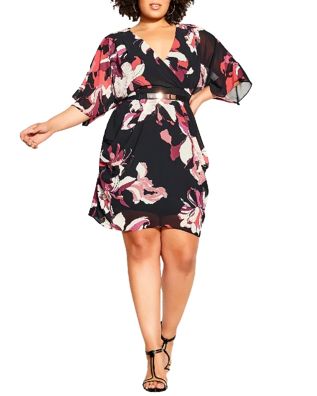 Customer Appreciation Sale Mona Floral Dress | Black / Magenta
