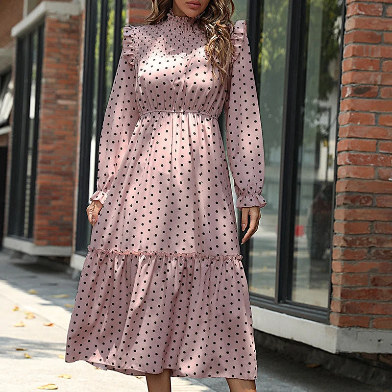 Today’s Deal New Fashion Long Sleeve Polka Dot Dress