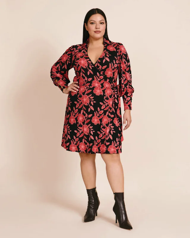 Special Savings Stella Collared Wrap Dress | Red