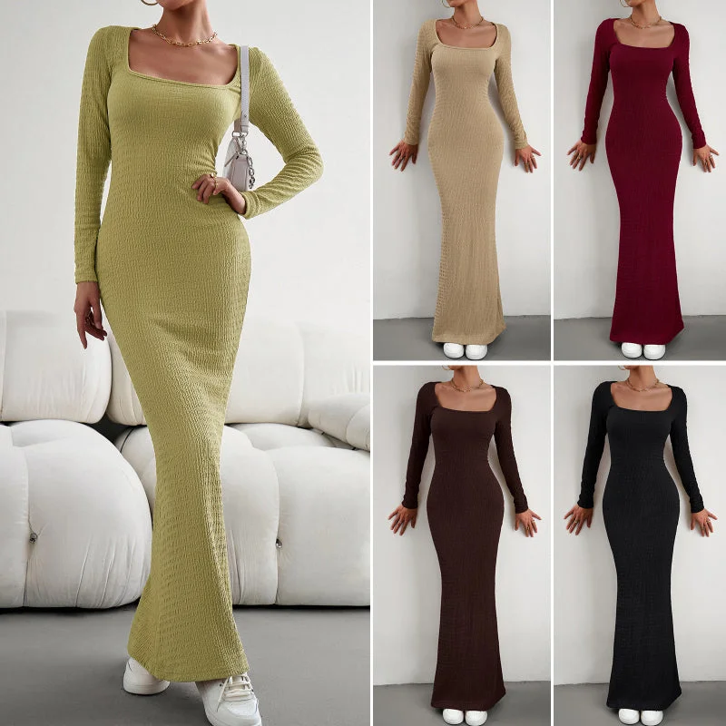 Midnight Madness Sensual Breeze V-Neck Long Sleeve Knit Dress