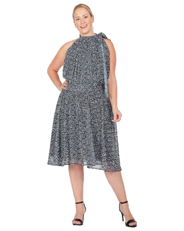 Deal Alert Rey Halter Neck Mini Dress | Black White