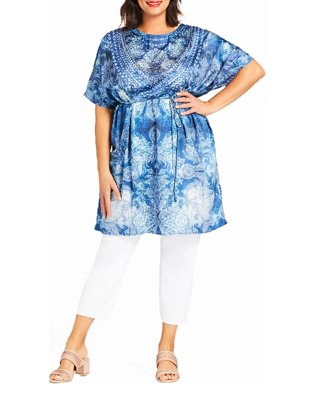 Final Markdown Lima Beaded Kaftan Dress | Azure Blue