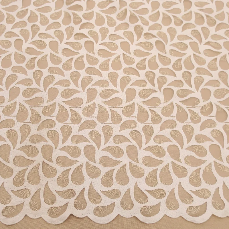 Best Bargains Ivory Floral Embroidered Corded Lace