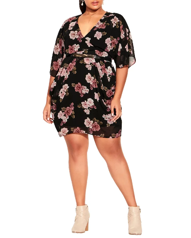 Markdowns Ashley Glam Floral Dress | Black / Pink