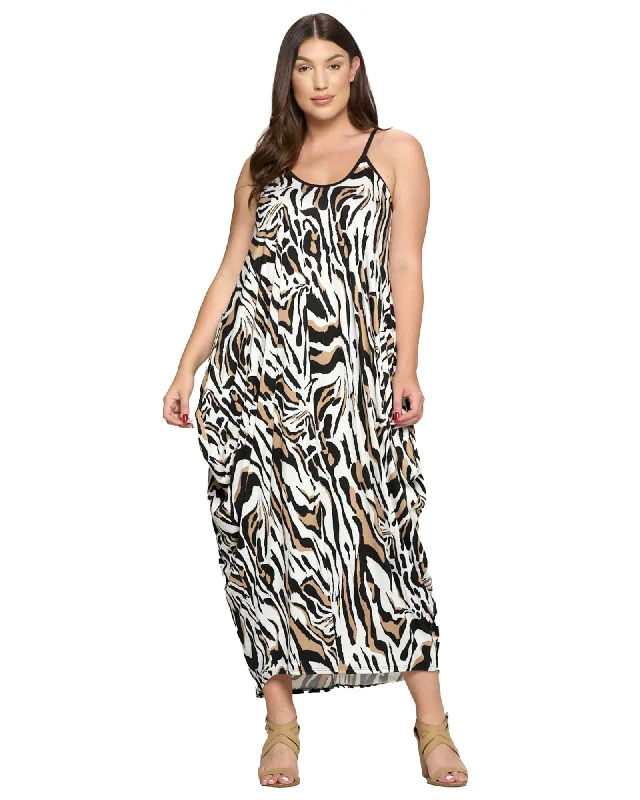 Online Specials Tiger Stripe Dress | Ivory/Black/Taupe