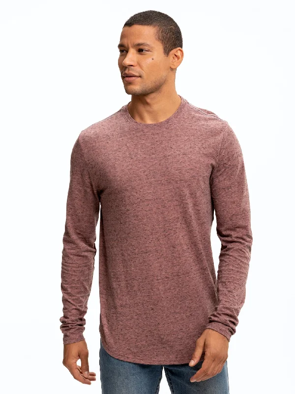 Closeout Black Fleck Triblend Long Sleeve Crew