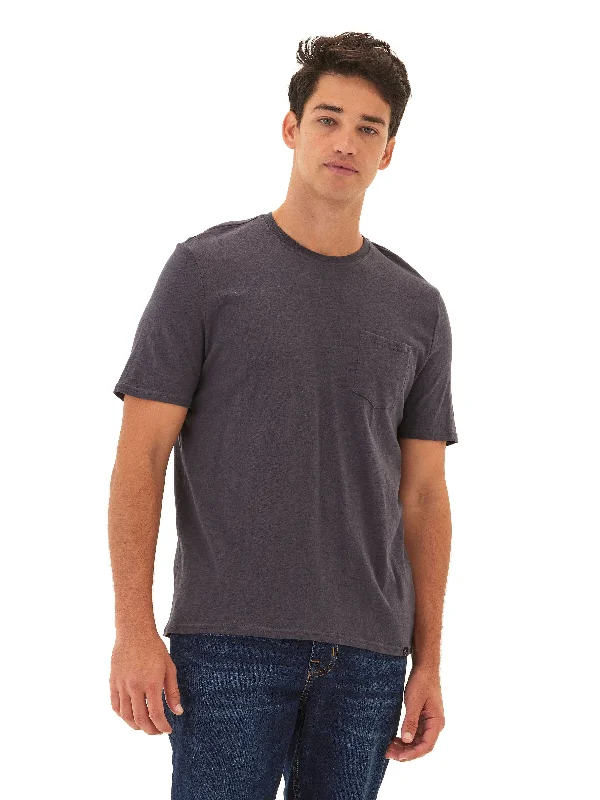 Stock Clearance Slub Jersey Crew Neck Pocket Tee