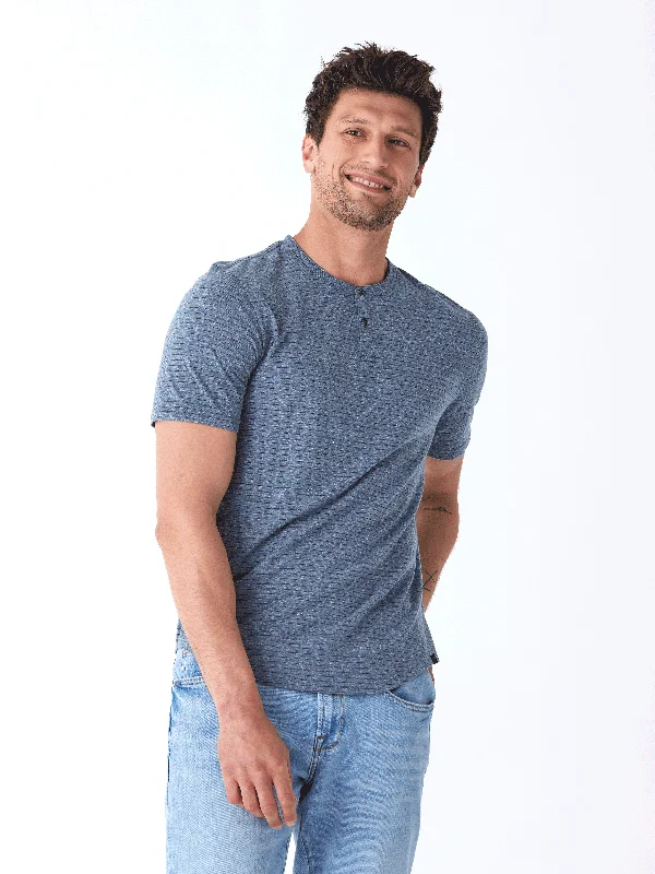 Savings Event Stripe Triblend Jersey Short Sleeve Henley