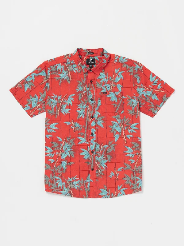 Limited Time Bamboozeled Floral Short Sleeve Shirt - Flash Red