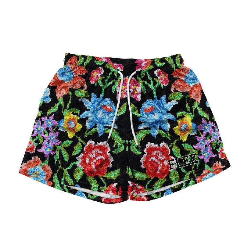 Hurry In Basic Mesh Short - Floral Carpet
