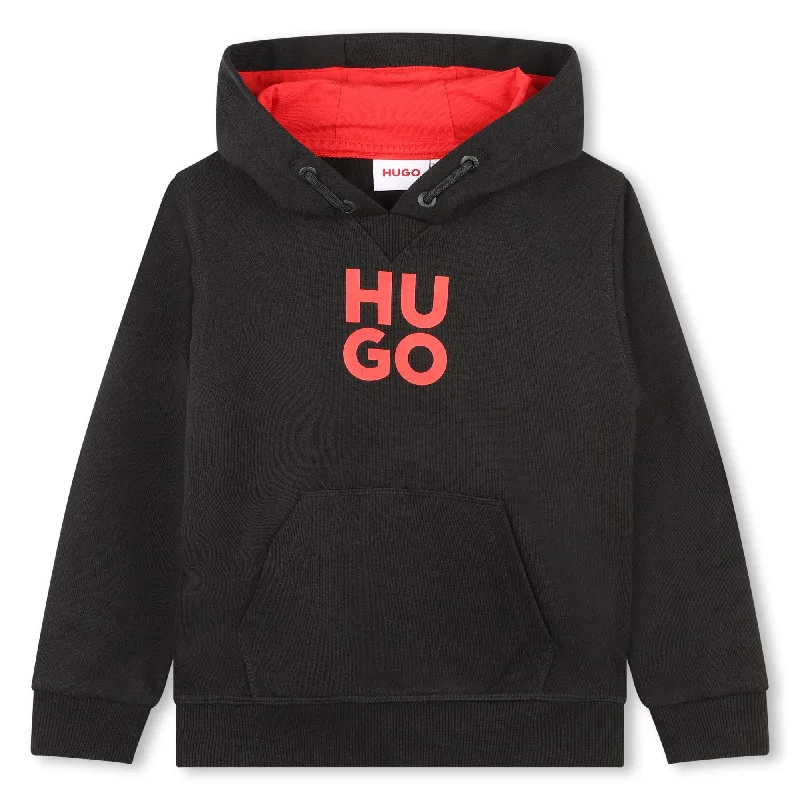 Final Sale Black Logo Hooded Sweatshirt
