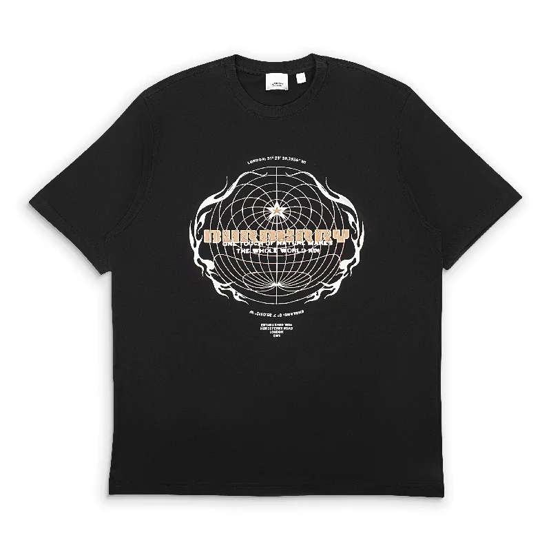 Epic Deals Black Printed Globe T-Shirt