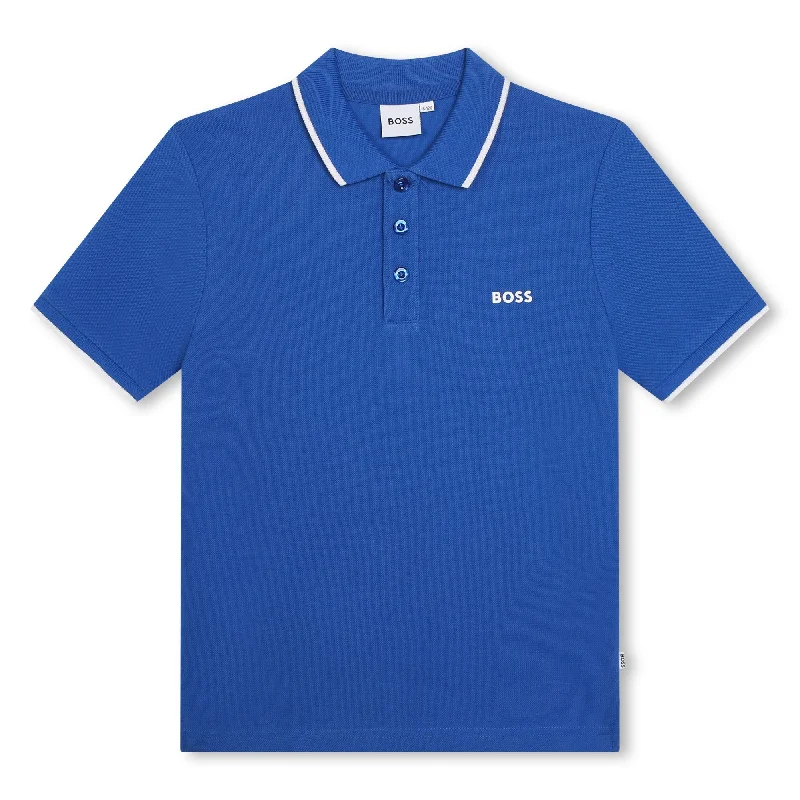 Buy More, Save More Blue Short Sleeve Logo Polo