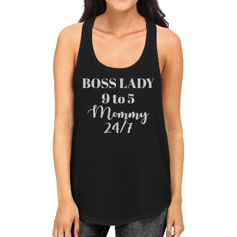 Markdown Madness Boss Lady Mommy Womens Black Racerback Tank Top Funny Gift For Mom
