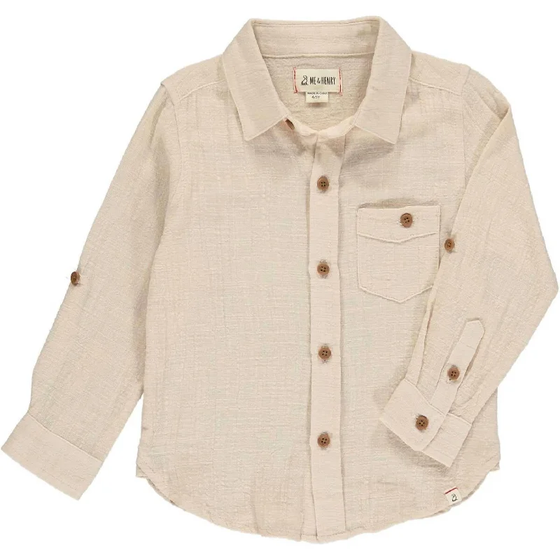 Doorbuster Deal Boys Merchant Button Down Shirt In Oat