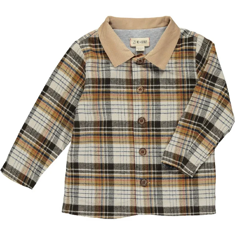 Huge Discounts Boys Shacket Lumberjack Shirt In Brown