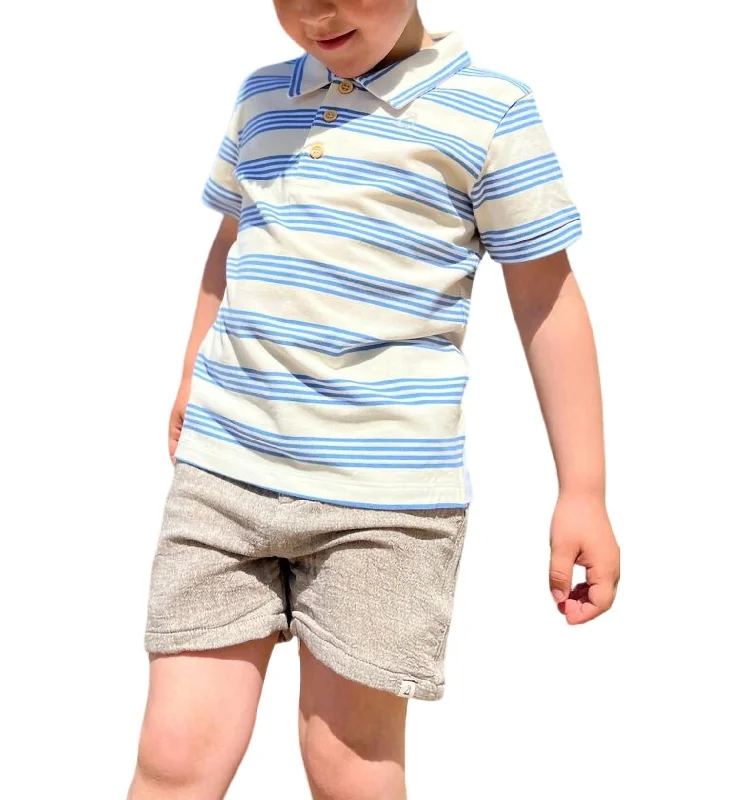 Inventory Reduction Boys Starboard Polo In Blue / Cream Stripe