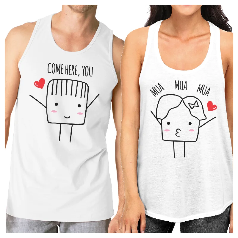 Customer Appreciation Sale Come Here You Mua Mua Mua Matching Couple White Tank Tops