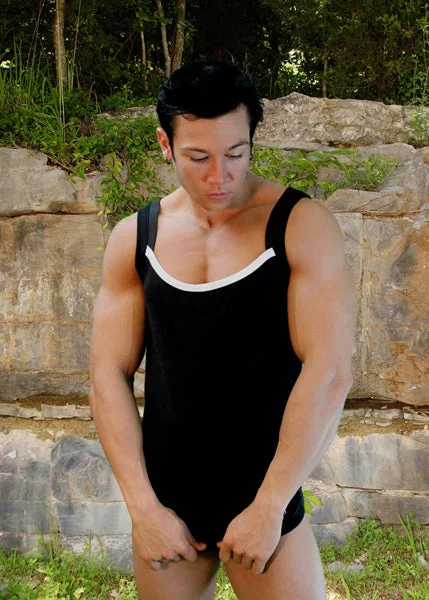 Exclusive Online Offer Sexy Contrast Square Mens Tank Top By Lobbo - BLOWOUT SALE!