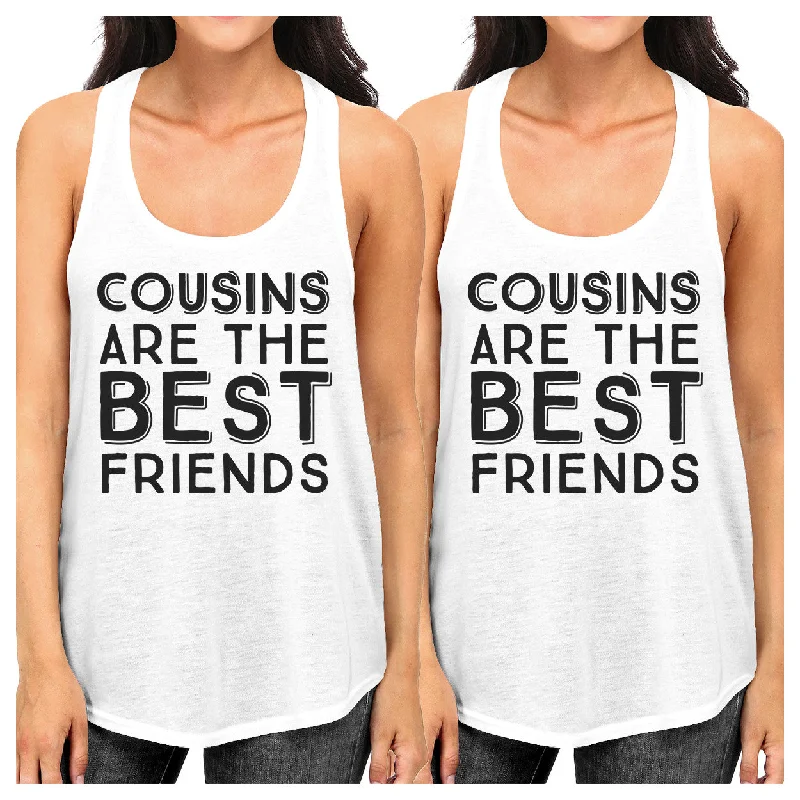 Midnight Madness Cousins Are The Best Friends BFF Matching White Tank Tops